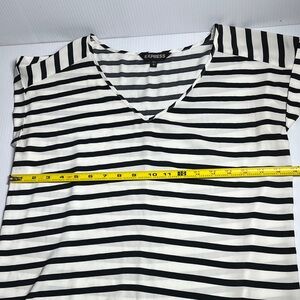 Express Striped Black and White Short Sleeve Top